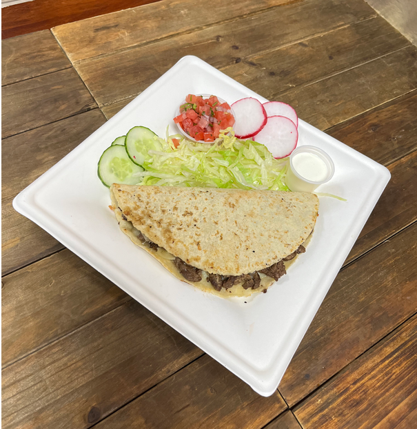 Corn quesadilla with pico de gallo