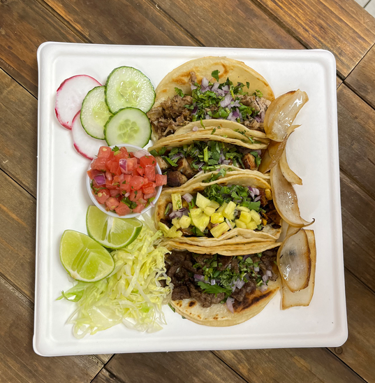 Plate of street tacos